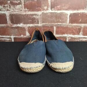 Michael Kors Slip-On Flats Womens Size 8 Meg Espadrille Hastings Cotton Navy